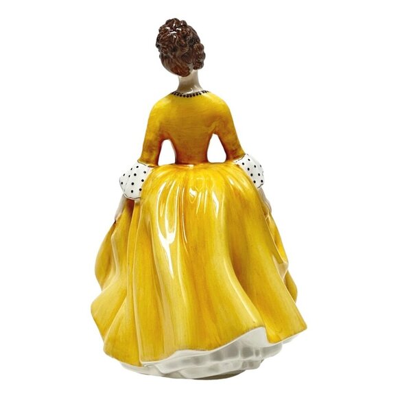 Royal Doulton Porcelain Figure Coralie 1963 Woman Yellow Dress HN2307 - Picture 3 of 8